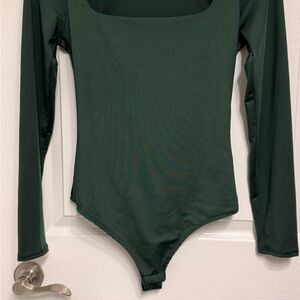 Elegant Forest Green Long Sleeve Bodysuit
